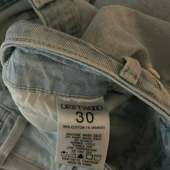 Driftwood Cece Jeans Split Hem Straight Leg High Waist 30 27 - Picture 10 of 10